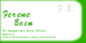 ferenc beim business card